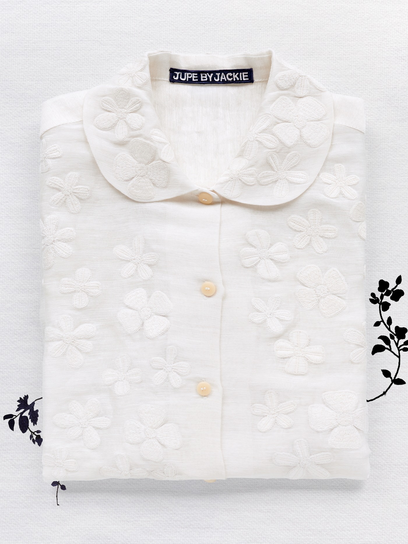 美品 Jupe by Jackie OpenCollar Gauze Shirt New in | Jupe by Jackie